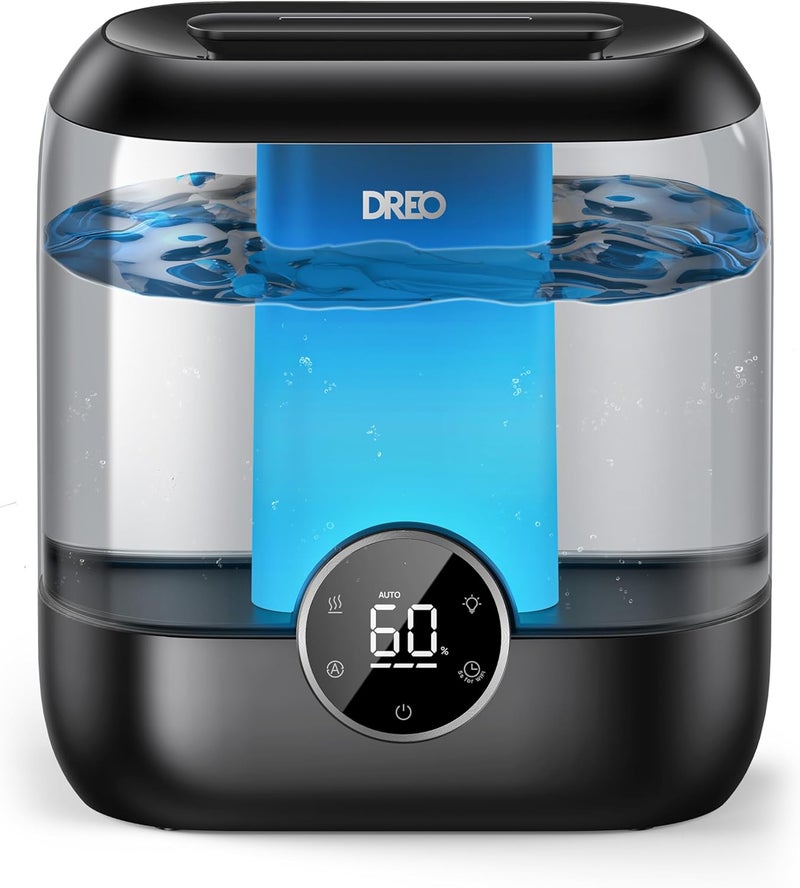 Dreo 6L Top Fill Humidifiers for Bedroom, 60H Runtime 28 dB Quiet Supersized Cool Mist Air Humidifiers for Large Room, Baby Nursery, Plant, Indoor, Night Light, Easy to Clean, Precise Humidity Control - Image 1